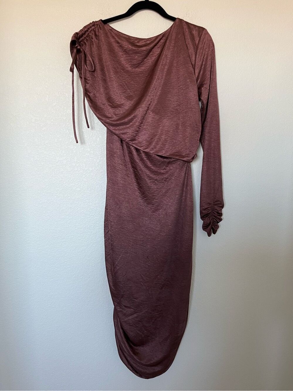 Collective Brown Ruched Dress by Love Whit - Picture 9 of 11